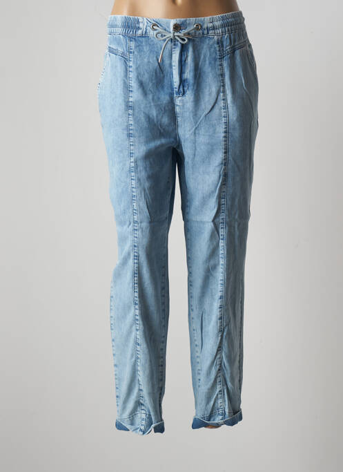 Pantalon droit taille élastique taille normale bleu EVA KAYAN femme