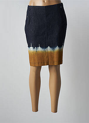 Jupe mi-longue taille à pinces bleu FUEGO WOMAN femme