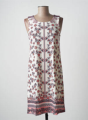 Robe mi-longue imprimé fleurs sans manche beige ESPRIT DE LA MER femme