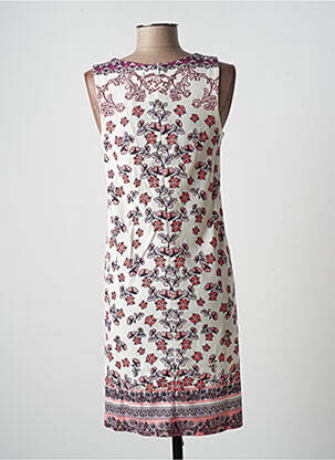 Robe mi-longue imprimé fleurs sans manche beige ESPRIT DE LA MER femme