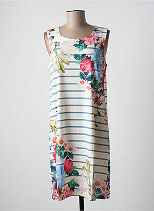 Robe mi-longue imprimé fleurs sans manche beige ESPRIT DE LA MER femme