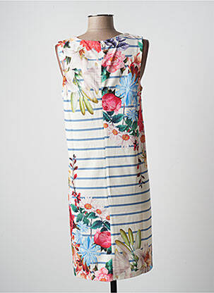 Robe mi-longue imprimé fleurs sans manche beige ESPRIT DE LA MER femme