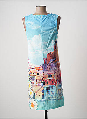 Robe mi-longue imprimé fantaisie sans manche bleu ESPRIT DE LA MER femme