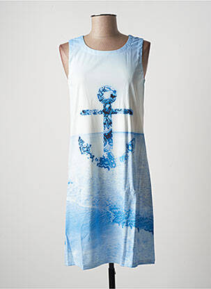 Robe mi-longue imprimé fantaisie sans manche bleu ESPRIT DE LA MER femme