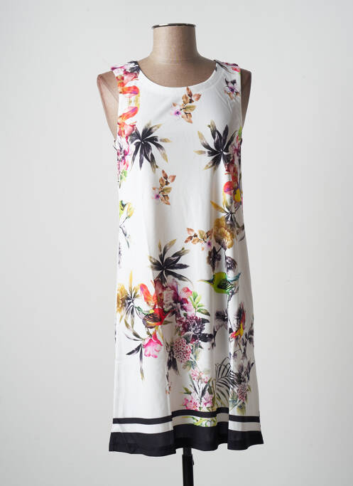 Robe mi-longue imprimé fleurs sans manche beige ESPRIT DE LA MER femme