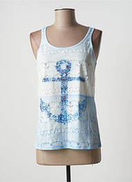 Top imprimé fantaisie sans manche bleu ESPRIT DE LA MER femme