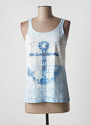Top imprimé fantaisie sans manche bleu ESPRIT DE LA MER femme
