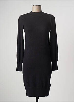 Robe pull col col montant manches longues noir CAMAIEU femme