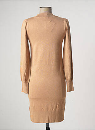 Robe pull col col montant manches longues beige CAMAIEU femme