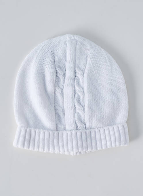 Bonnet bord-côtes blanc J.O MILANO enfant