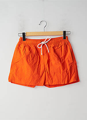 Short de bain effet matière satinée orange DAN JOHN homme