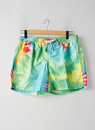Short de bain imprimé fantaisie vert DAN JOHN homme