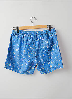 Short de bain effet matière satinée bleu DAN JOHN homme
