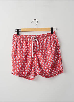 Short de bain imprimé fantaisie rouge DAN JOHN homme