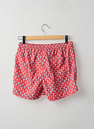Short de bain imprimé fantaisie rouge DAN JOHN homme