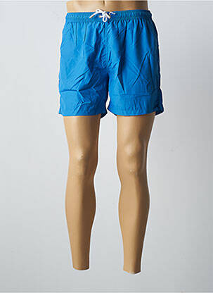 Short de bain effet matière satinée bleu DAN JOHN homme
