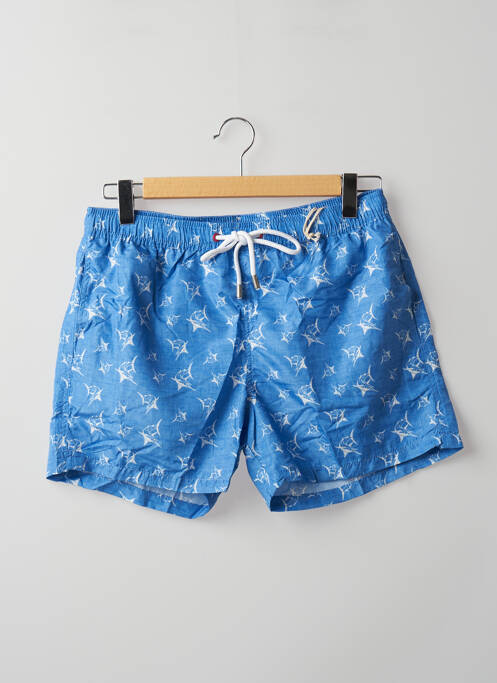 Short de bain effet matière satinée bleu DAN JOHN homme