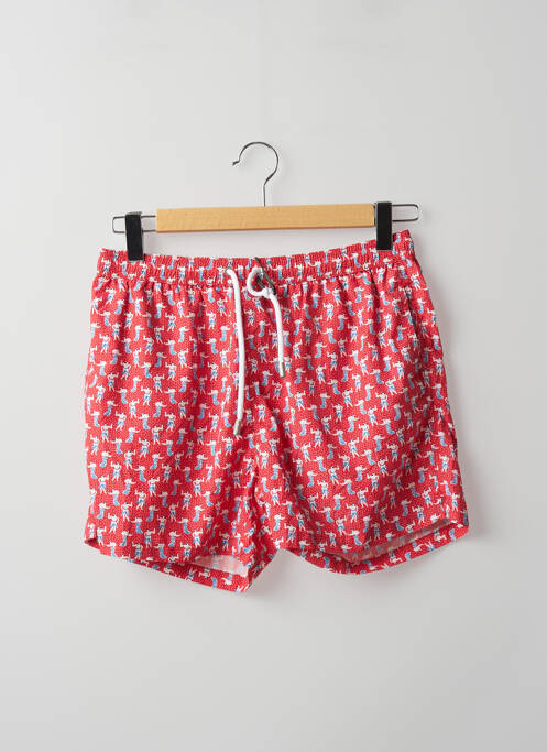 Short de bain imprimé fantaisie rouge DAN JOHN homme