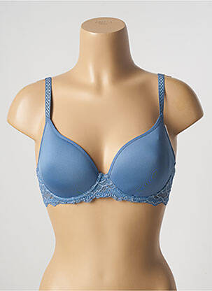 Soutien-gorge effet matière satinée haut soutien-gorge moulé bleu SIMONE PERELE femme