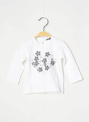 T-shirt fermeture boutonnée au dos manches longues blanc J.O MILANO fille