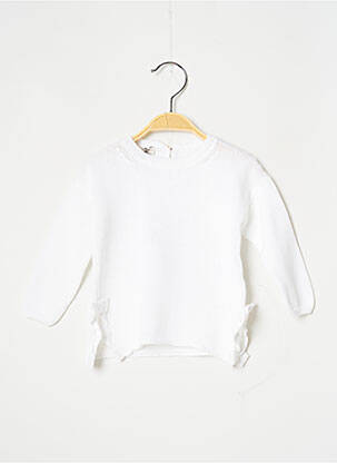 Pull maille tricot manches longues blanc J.O MILANO fille