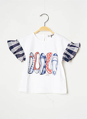 Top coupe droite manches courtes blanc J.O MILANO fille