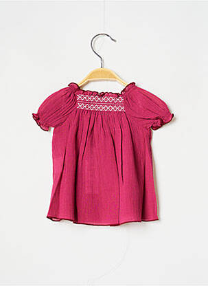 Blouse manches courtes manches courtes rose J.O MILANO fille