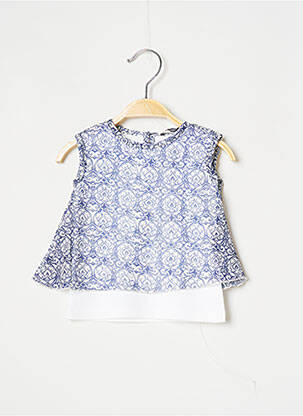 Top imprimé fantaisie sans manche bleu J.O MILANO fille