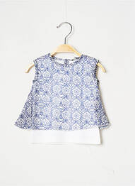 Top imprimé fantaisie sans manche bleu J.O MILANO fille