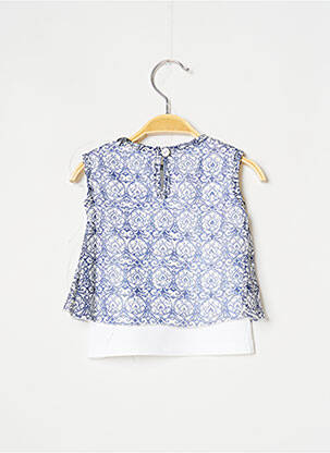 Top imprimé fantaisie sans manche bleu J.O MILANO fille