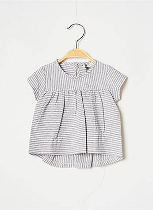 T-shirt fermeture boutonnée au dos manches courtes gris J.O MILANO fille