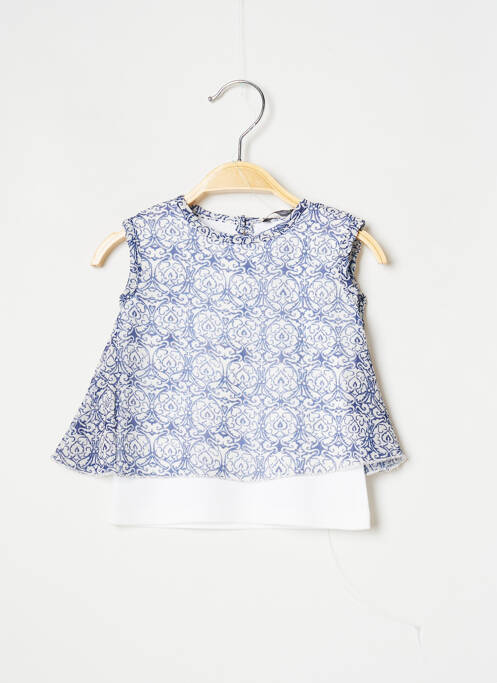 Top imprimé fantaisie sans manche bleu J.O MILANO fille