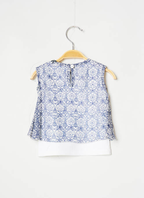 Top imprimé fantaisie sans manche bleu J.O MILANO fille