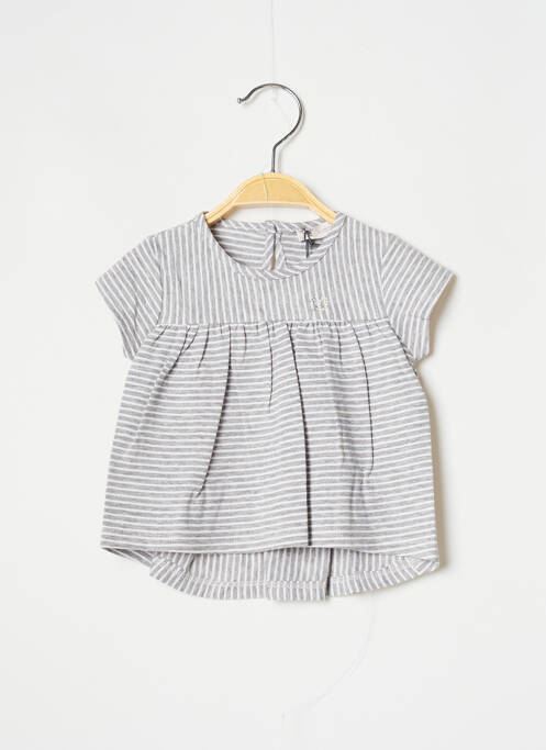T-shirt fermeture boutonnée au dos manches courtes gris J.O MILANO fille