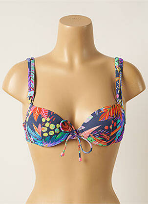 Haut de maillot de bain stretch haut soutien-gorge moulé bleu CHERRY BEACH femme