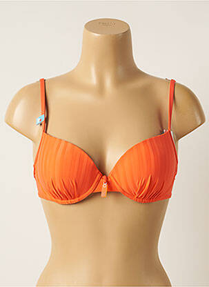 Haut de maillot de bain stretch haut soutien-gorge push-up orange CHERRY BEACH femme