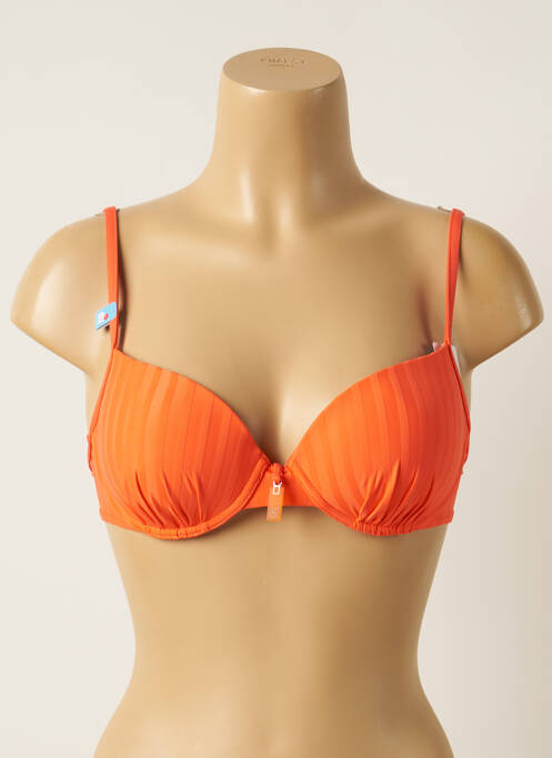 Haut de maillot de bain stretch haut soutien-gorge push-up orange CHERRY BEACH femme