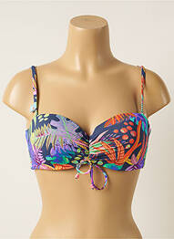 Haut de maillot de bain stretch haut soutien-gorge moulé bleu CHERRY BEACH femme