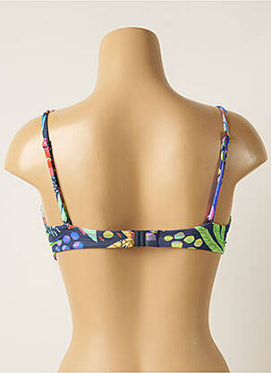 Haut de maillot de bain stretch haut soutien-gorge moulé bleu CHERRY BEACH femme