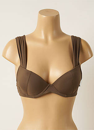 Haut de maillot de bain stretch haut soutien-gorge moulé marron AUBADE femme