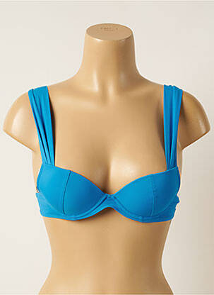 Haut de maillot de bain stretch haut soutien-gorge moulé bleu AUBADE femme
