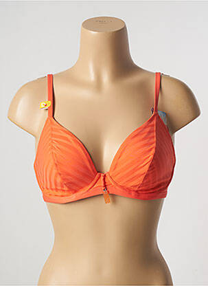 Haut de maillot de bain stretch haut soutien-gorge emboitant orange CHERRY BEACH femme