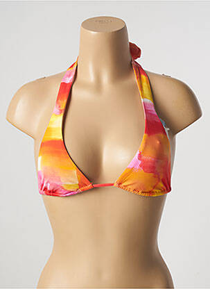 Haut de maillot de bain stretch haut triangles orange CHERRY BEACH femme