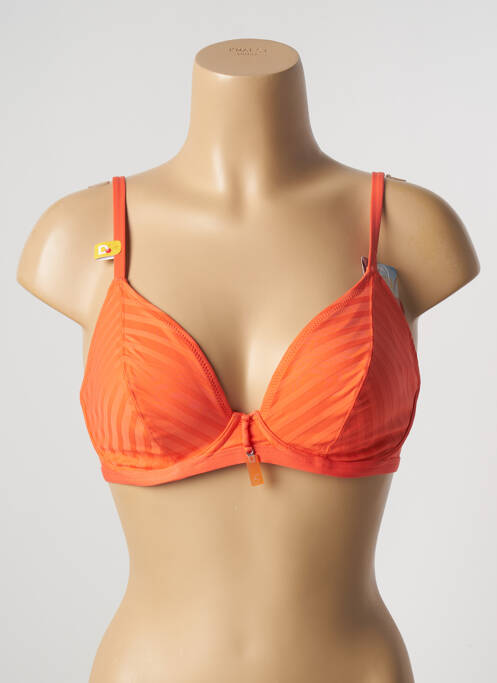 Haut de maillot de bain stretch haut soutien-gorge emboitant orange CHERRY BEACH femme