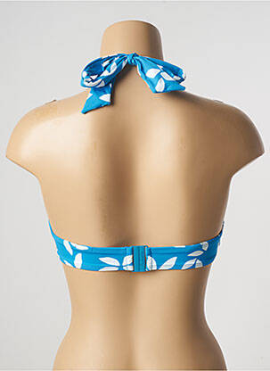 Haut de maillot de bain fermeture liens à nouer haut soutien-gorge emboitant bleu AUBADE femme