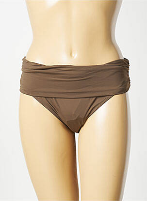Bas de maillot de bain effet matière satinée culotte vert AUBADE femme