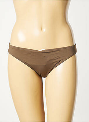 Bas de maillot de bain effet matière satinée culotte vert AUBADE femme