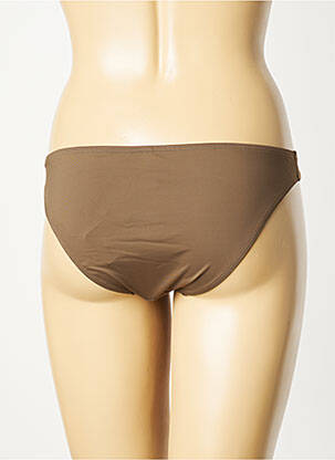 Bas de maillot de bain effet matière satinée culotte vert AUBADE femme