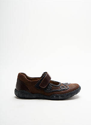 Sandales/nu pieds tissage satiné bout rond marron MOD8 enfant