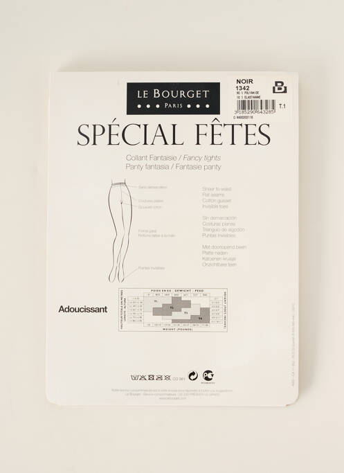 Collants noir JEAN BOURGET pour femme